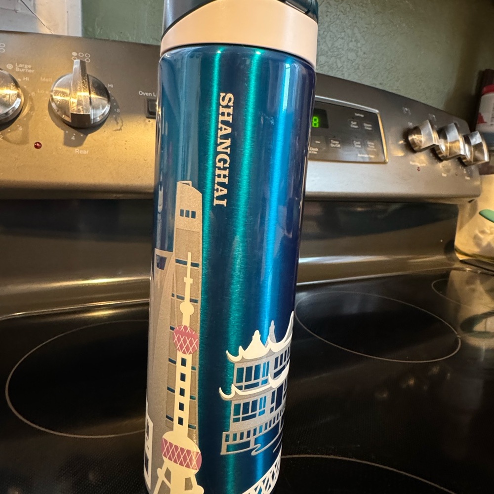 Starbucks-Shanghai Skyline Blue Travel Mug - Picture 2 of 9